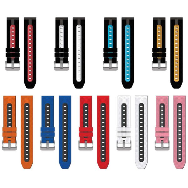 

waterproof and breathable flat head wristband personalized fashion smart watch accsori needle pattern two color silicone strap