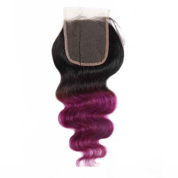 

aishow 10a brazilian hair ombre color hair weaves extensions 3bundles with closure t1b purple t1b 99j body wave human hair straight, Black