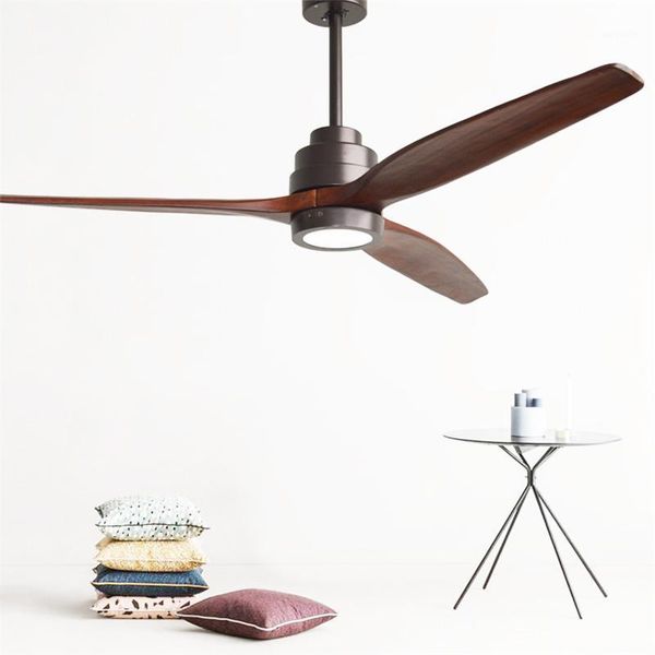 

electric fans industrial wooden ceiling fan 110/220v 52-inch 3 blades no light for bedroom dining room remote controlled light1