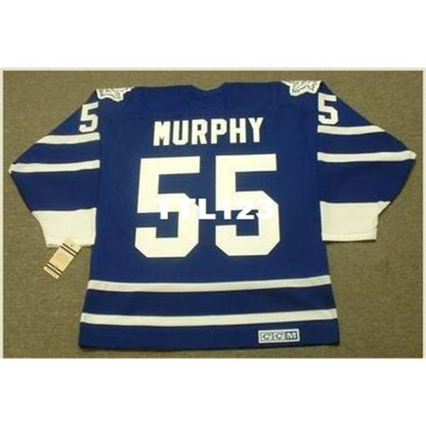 

740s #55 larry murphy toronto maple leafs 1995 ccm vintage hockey jersey or custom any name or number retro jersey, Black