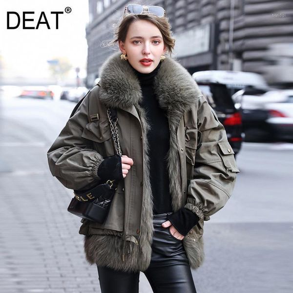 

deat 2020 new autumn winter fashion women real fur and knitted fur thick warm style parkas women three wear ht1431, Black