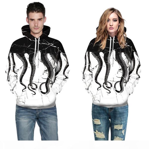 

mr.1991inc style ocs tentacles digital print casual sweatshirts men women hoodie sweatshirt hooded pullovers m296, Black