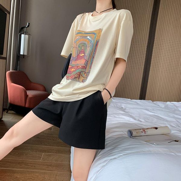 

mishow t-shirts for women 2020 summer vintage printed cotton casual tee mx20b3201, White