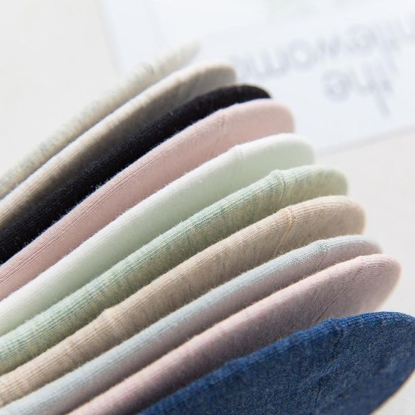 

boat socks women's cotton shallow socks college korean spring and summer thin socks colorful edge solid color anti-slip bbyvqr, Black