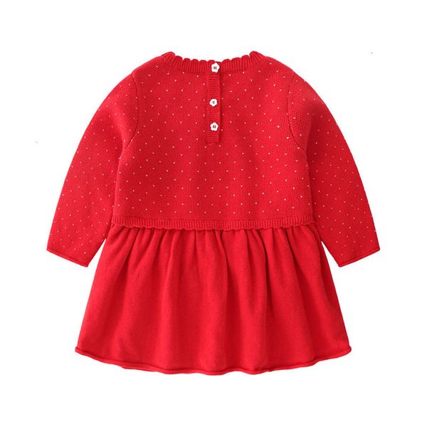 

2020 new clothing girls' autumn winter korean wool drs with pin cotton pure color children's princs skirt 7123, Red;yellow