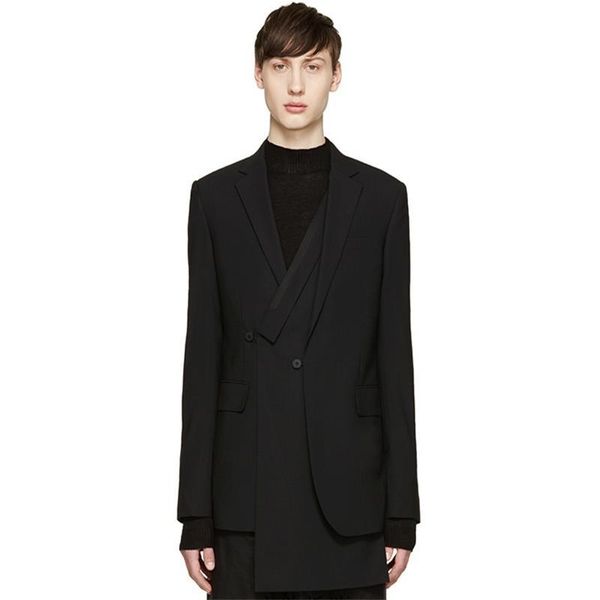 

men's suits & blazers 2021 clothing fashion gd hair stylist catwalk slim double breasted stitching suit plus size singer costumes, White;black