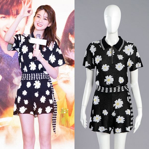 

этим же летом платье цяо xin куртки куртки короткие jacketstar новый цветок трикотажные платья и брюки комплект поло короткий топ прямые брю, Gray