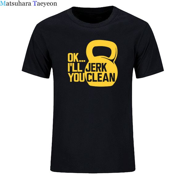 

хорошо я jerk вы clean печать смешные фитнес casual с коротким рукавом топы бодибилдинг тенниска мужская тройники толстовка с капюшоном hood