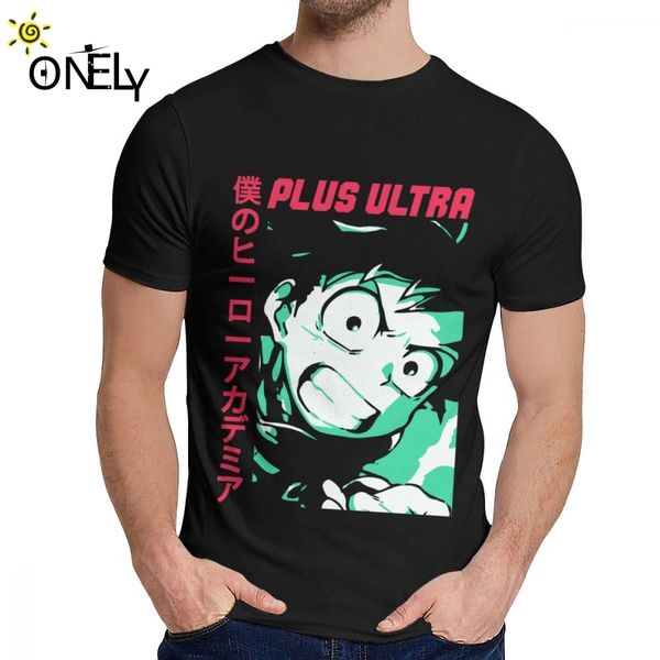 

sport round collar deku my hero academia short sleeve new arrival for male 100% cotton t shirt big size