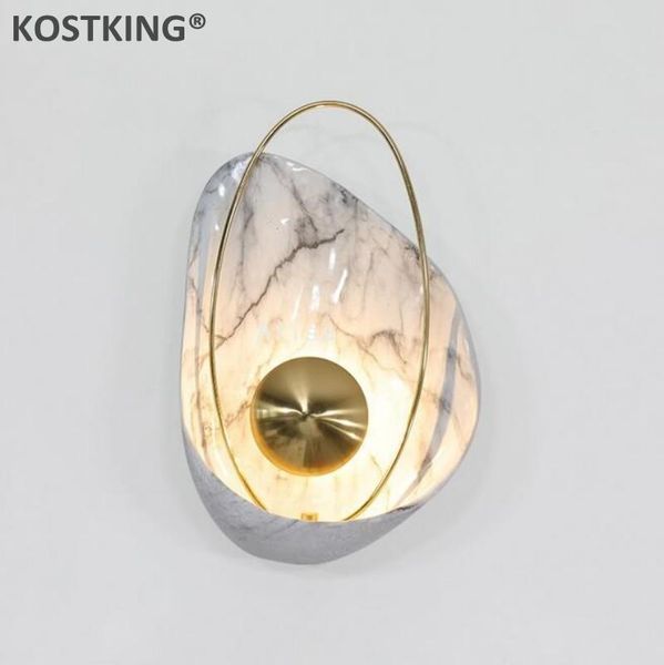 

modern led wall light minimalist shell shape resin copper creative home bedroom bedside lamp l aisle staircase wall lamps