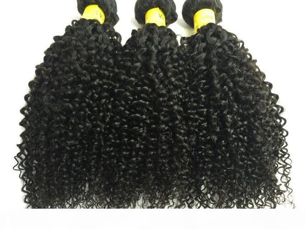 

brazilian bundles human hair extensions weaves kinky curly hair wefts malaysian unprocessed hair bundles double weft 3pcs wholesale price, Black
