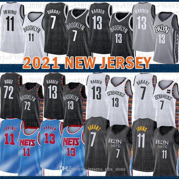 

13 harden basketball jersey kevin 7 durant 11 irving mens kyrie 2020 2021 new city brooklyn nets james 13 harden blue, Black;red