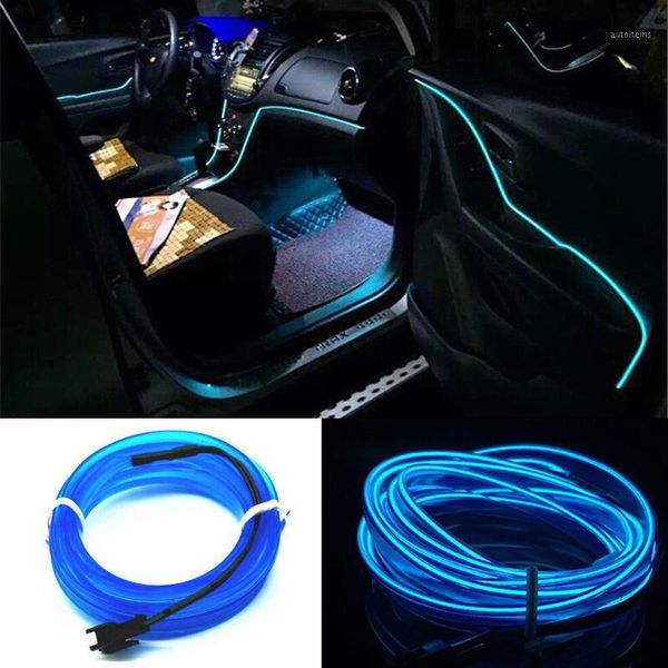

mini new 6.5 ft car interior lighting led strip decoration garland wire rope tube line flexible neon light with cigarette drive1