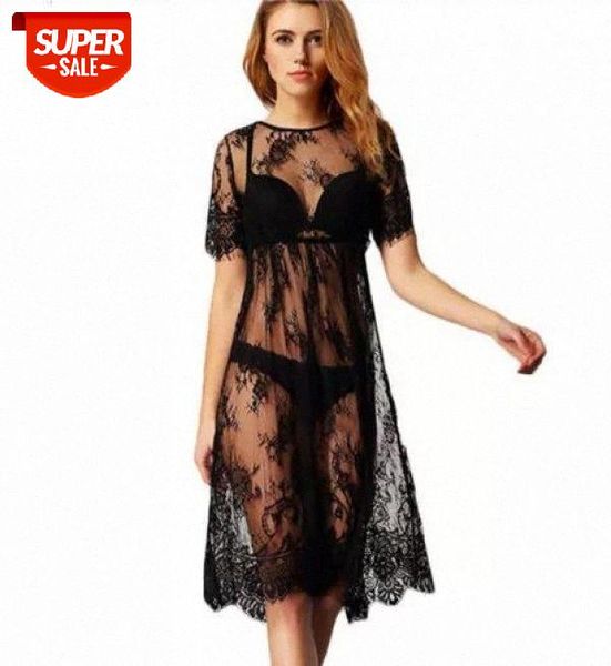 

women black bikini cover up beachwear lace crochet beach dress bikini summer swim wear #sq0n, White;black