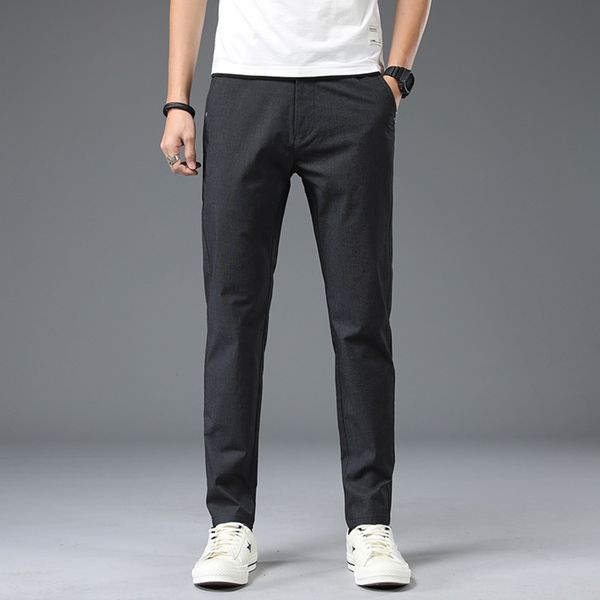 

spring and summer 2020 men's casual with elastic waist korean version slim and elastic men's youth's tight casual pants tight, Blue