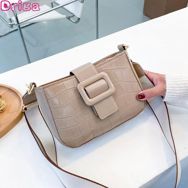 

driga women pu leather shoulder bags 2020 new fashion crocodile pattern handbag messenger lock mini casual shopping square bag