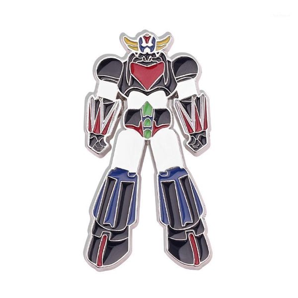 

trendy metal robot pins and brooches zinc alloy robot enamel pin clothes bags backpack badge men lapel pin boys jewelry1, Gray