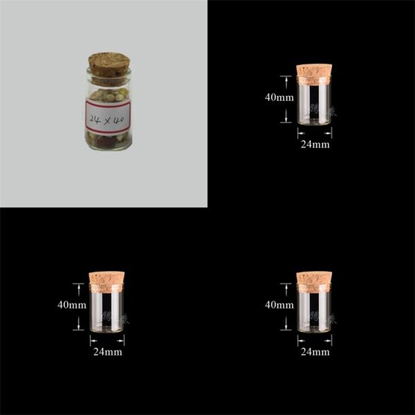 

10ml small test tube with cork ser glass spice bottles container jars 24*40mm diy craft transparent straight glass bottle hh 20 n2