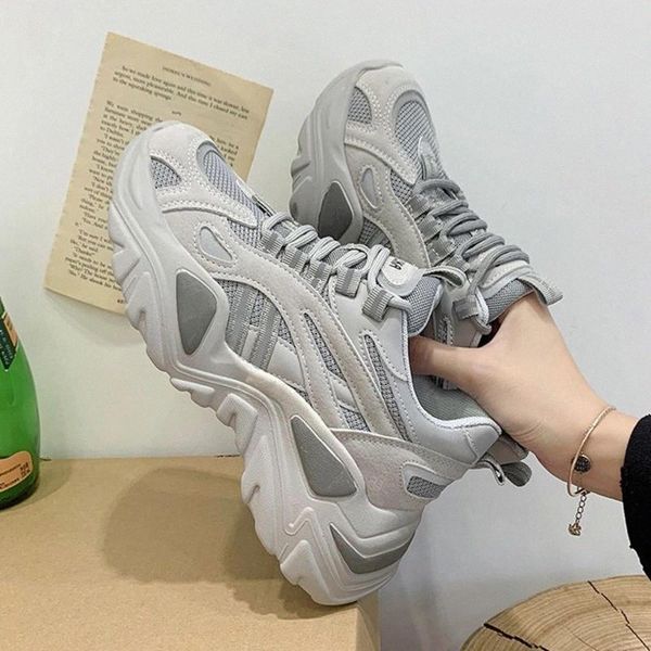 

platform sneakers for women chunky shoes brand fashion lacing walking trainers mesh casual shoes woman vulcanized shoes 2020 new #fg6c