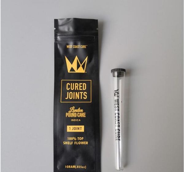 

west coast cure 3pcs 1pcs cured joints bag +plastic tubes packaging 2020 moonrock preroll pre-rolled tube packaging
