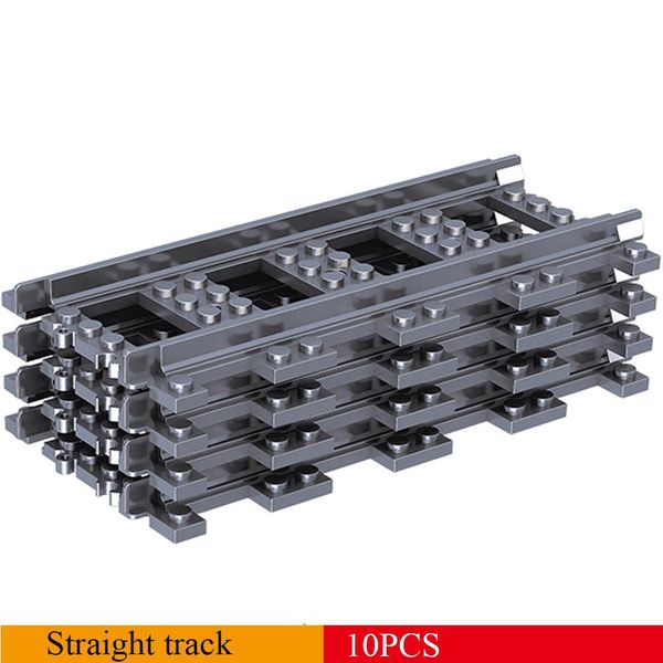 

10pcs/lot city trains train track rail straight rails building blocks set bricks model kids classic toys for children gift jllxio