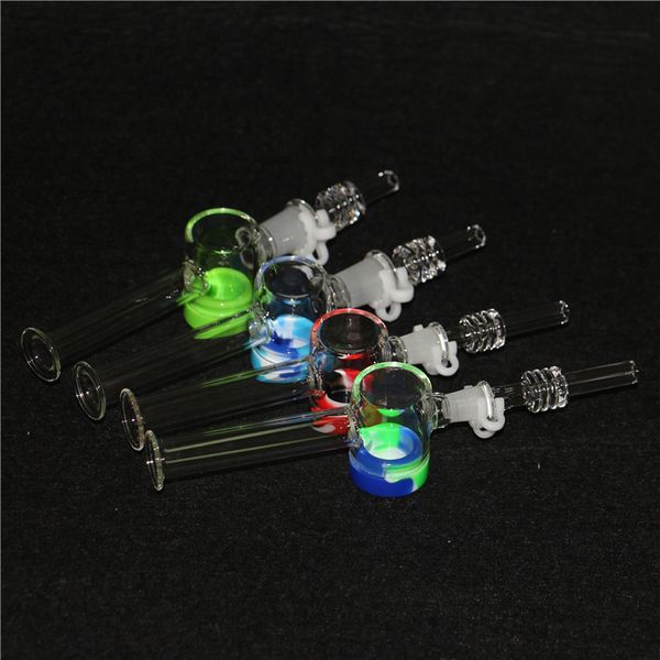 Wasserpfeifen Großhandel 14mm Nectars Kits Stroh Glasss Rohr Wasserpfeifen Glasschale Nektar Bong Dabber Werkzeug