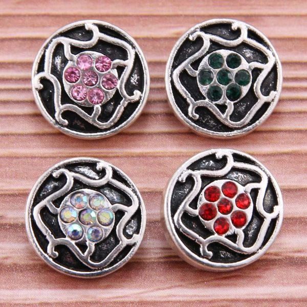 

10pcs lot new round snap jewelry 12mm snap buttons with rhinestone charm button fit snap bracelets bangles for women jewelry h jllkuq