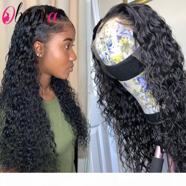 

remy water wave wig 8-28 inches malaysian curly human hair wigs pre plucked lace frontal wig with baby hair natural hairline, Black;brown