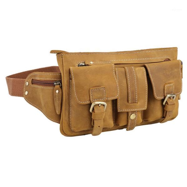 

tiding waist bag for men genuine leather purse bag cell phone wallet holder for traveling 3033r1
