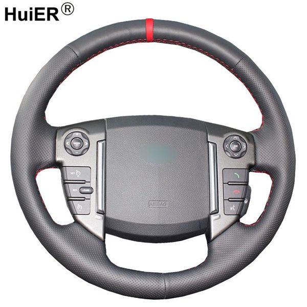 

huier hand sew car steering wheel cover breathable car styling red marker for ander 2 2013 2014 2020 styling