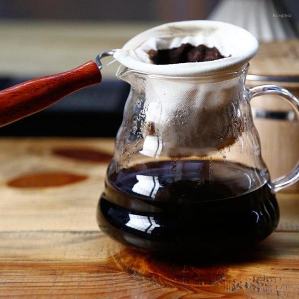 

coffee filter bag hand-washed coffee strainer with flannel with wooden handle1