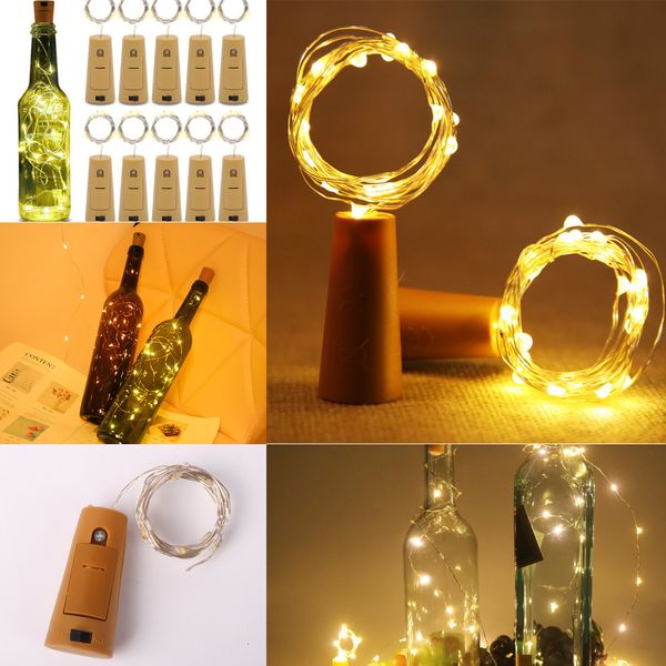 

fashion5ghtbottle battery 2m cork 20led powered wine starry diy christmas string lights for party halloween wedding deco
