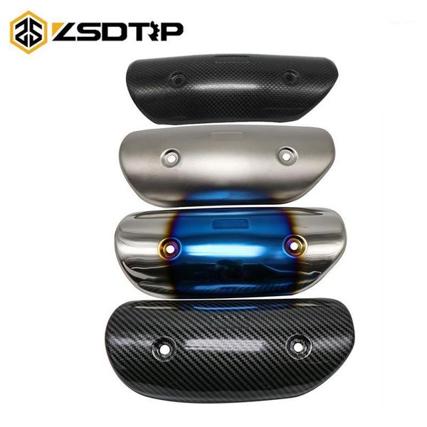 

zsdtrp motorcycle exhaust heat shield stainless steel carbon anti-scalding shell heat guard exhaust pipe cover protector1