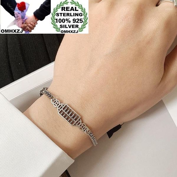 

omhxzj wholesale hb51 european fashion woman girl birthday party gift vintage fortune abacus 100% 925 sterling silver bracelet1, Golden;silver