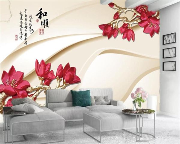 

3d обои главная и shun чувствительная красные цветы романтический интерьер обои silk