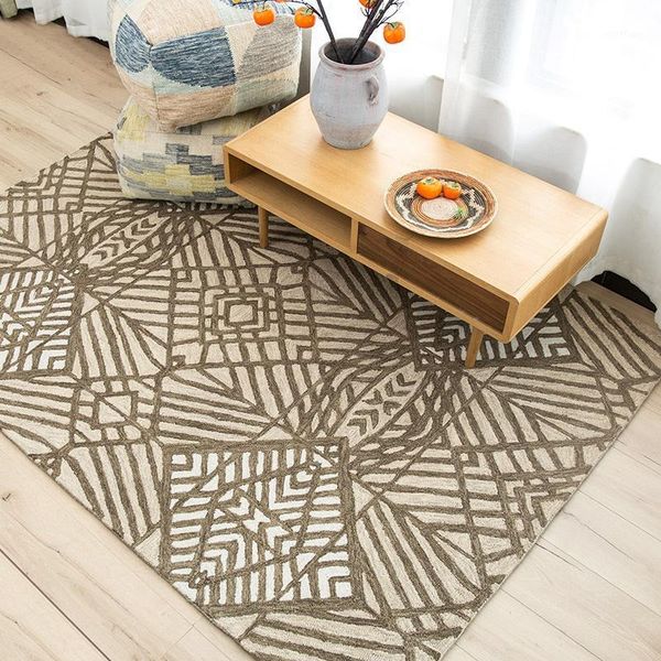 

american style wool handmade gorgeous bedside rug , living room coffee table carpet, retro decoration wool floor mat1
