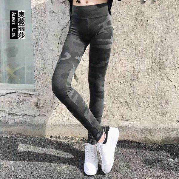 

capris canadian tan women's autumn camouflage korean version of slim yoga exercise leggings, Black;gray