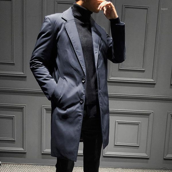 

mimi male the new paragraph pure color man grows in winter 2020 male han edition business gentleman leisure down jacket coat1, Black
