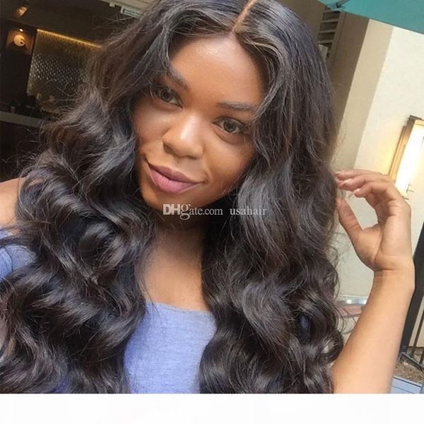 

«» парик silk top glueless полные парики шнурка объемной волны natural scalp silk основа парик фронта шнурка волос младенца бразильская virg, Black;brown