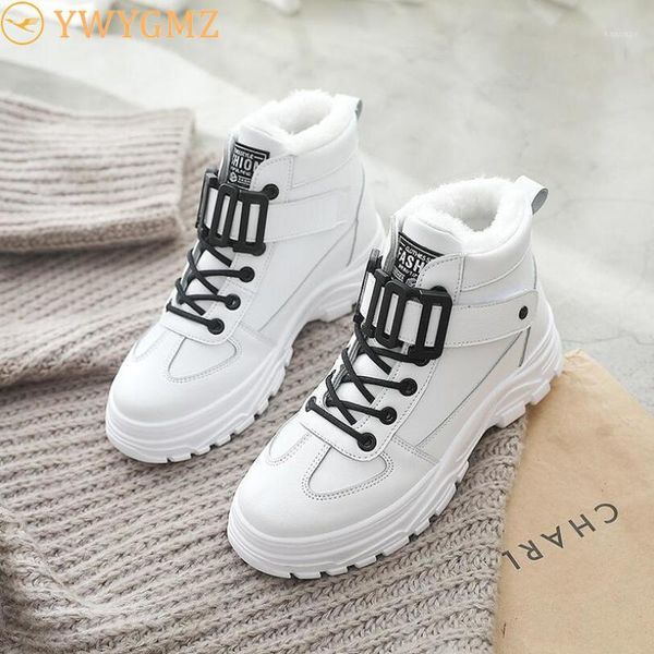 

boots women winter snow 2021 fashion style high-shoes casual woman waterproof warm female white black1, Black