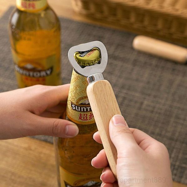 

a-handle handheld portable wood bottle opener home kitchen tools wedding gift owb2107