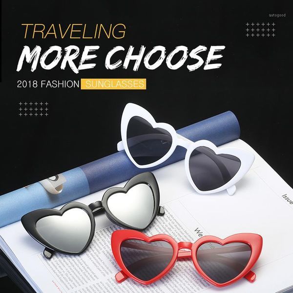 

sunglasses 2021 love heart women cat eye vintage sun glasses heart-shaped driving uv4001, White;black