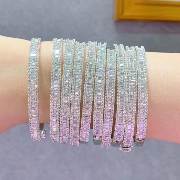 

fashion noble diamond sterling silver 18 k gold glittering bracelet for female party engagement wedding lover gift jewelry with box, Black