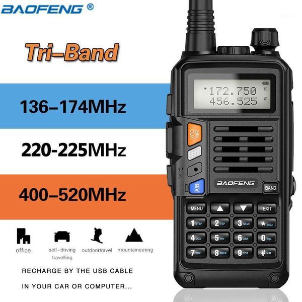

baofeng uv-s9 plus tri-band 136-174/220-225/400-520mhz 10w poweful portable walkie talkie 10km long range cb radio transceiver1
