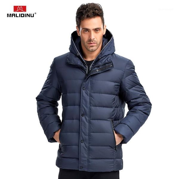 

malidinu 2017 new men down jacket fashion winter down coat parka 70% duck european brand thicken jacket -30c, Black