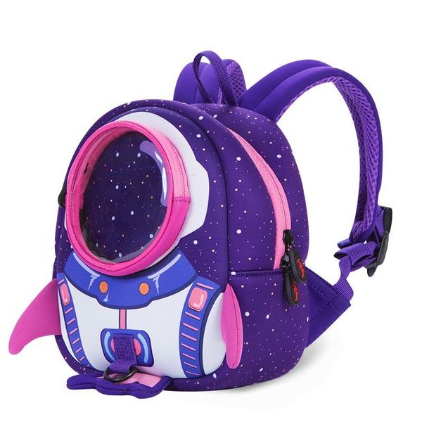 

new 3d rockets anti-lost school bags for girls book bag cartoon boys kid backpack kindergarten bags children's gifts for age 1-3