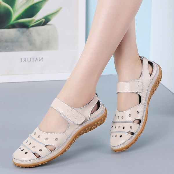 

women sandals leather comfortable beach outdoor women shoes 2020 new fashion ladies casual outdoor female sneakers large size, Black