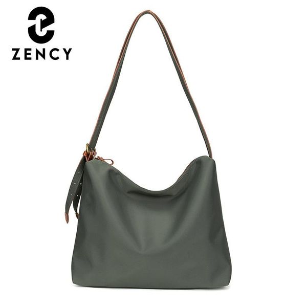 

zency handbag large capacity soft nylon women's shoulder bag simple fashion elegant commute outdoor shopper bag