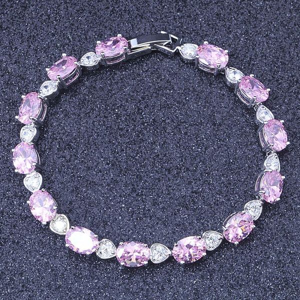 

elegant white gold colour pink zircon fashion jewelry for women's bracelet s123, Black