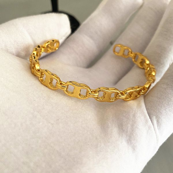

k gold ornaments eight-character buckle bracelet brass electroplating 18k gold adjustable opening bracelet female, Golden;silver